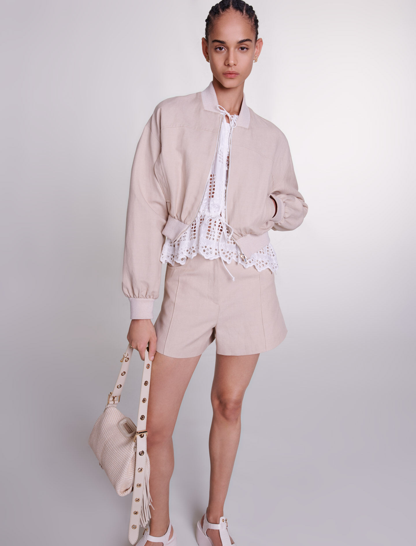 Cropped linen jacket