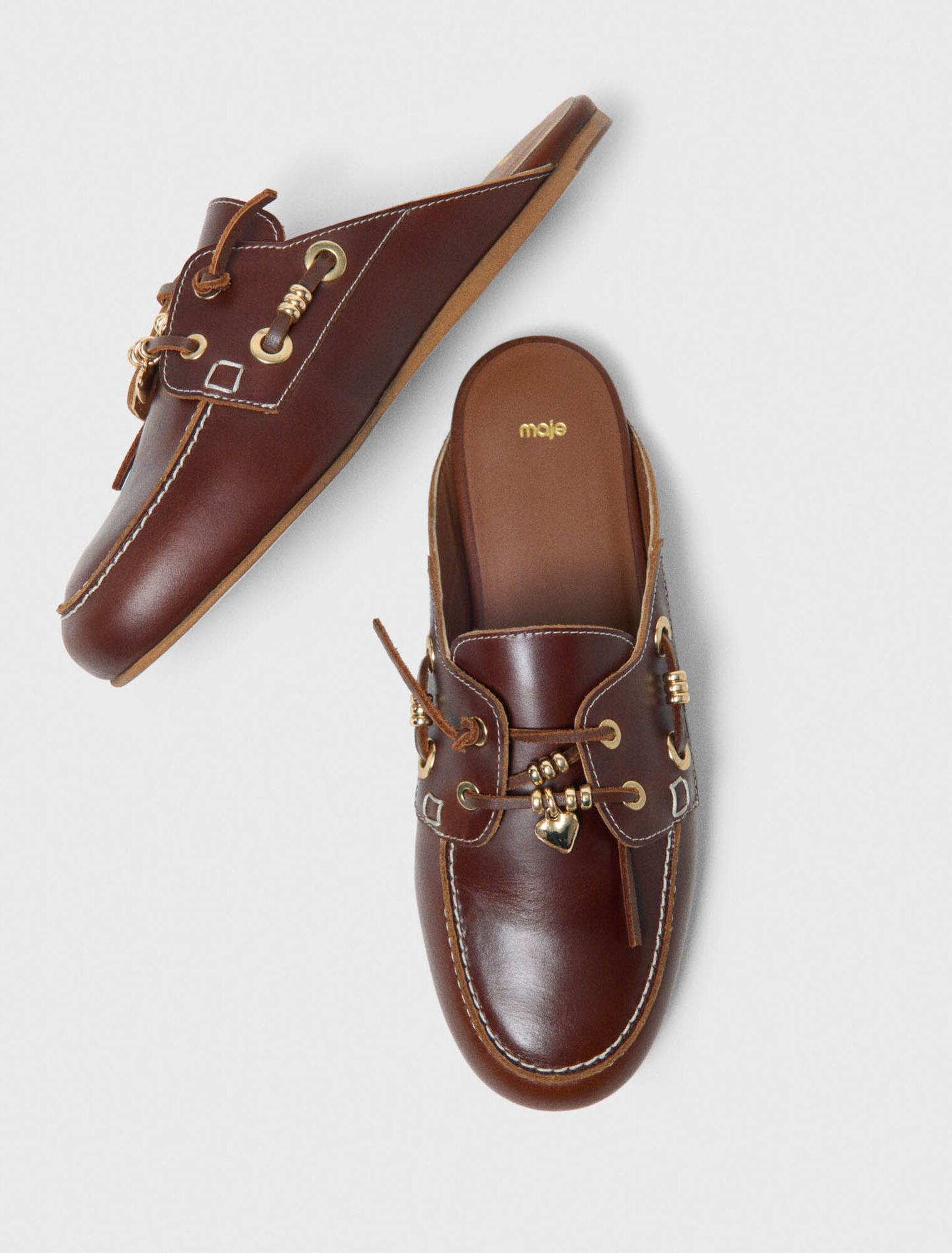 Mules bateau en cuir