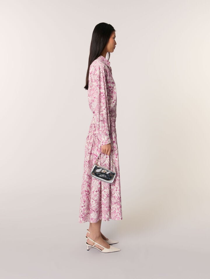 Jupe à taille smockée élastiquée 