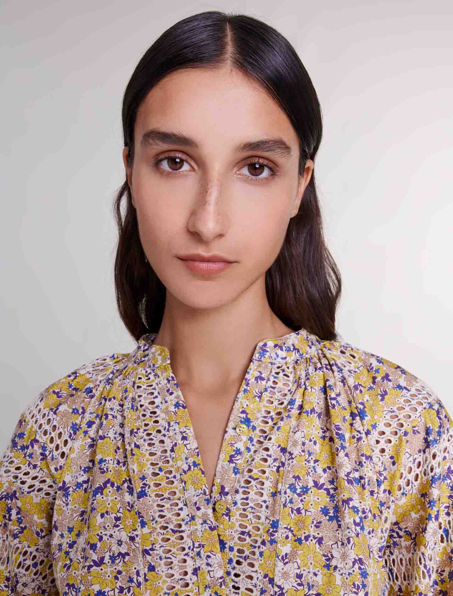 Patterned embroidered blouse