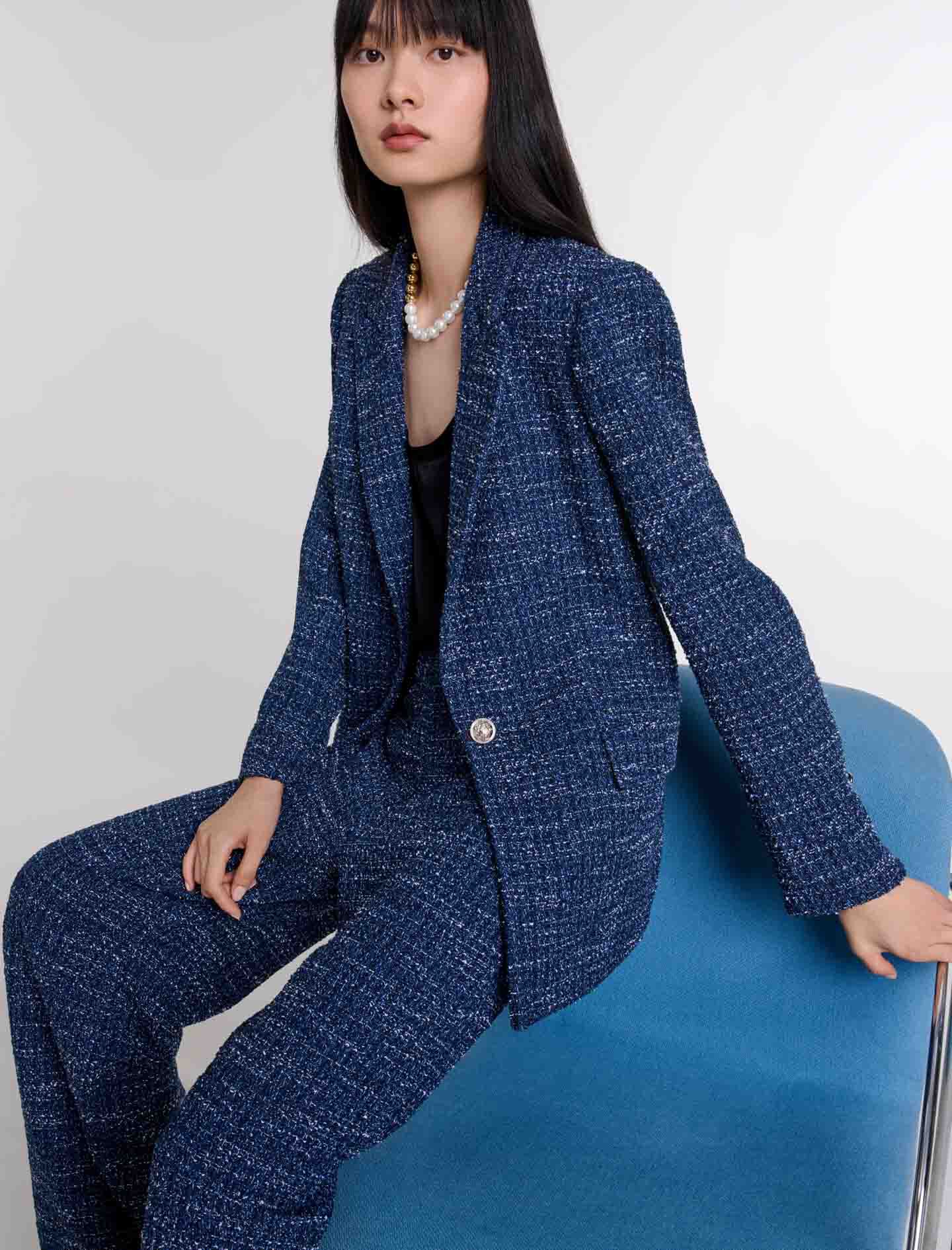 【タグ付新品未使用】ALUDE blue check tweed jacket ALUDE SELECT】blue check tweed jacket | 【ALUDE】韓国メンズ
