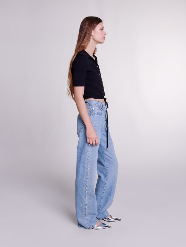 Jean large à studs