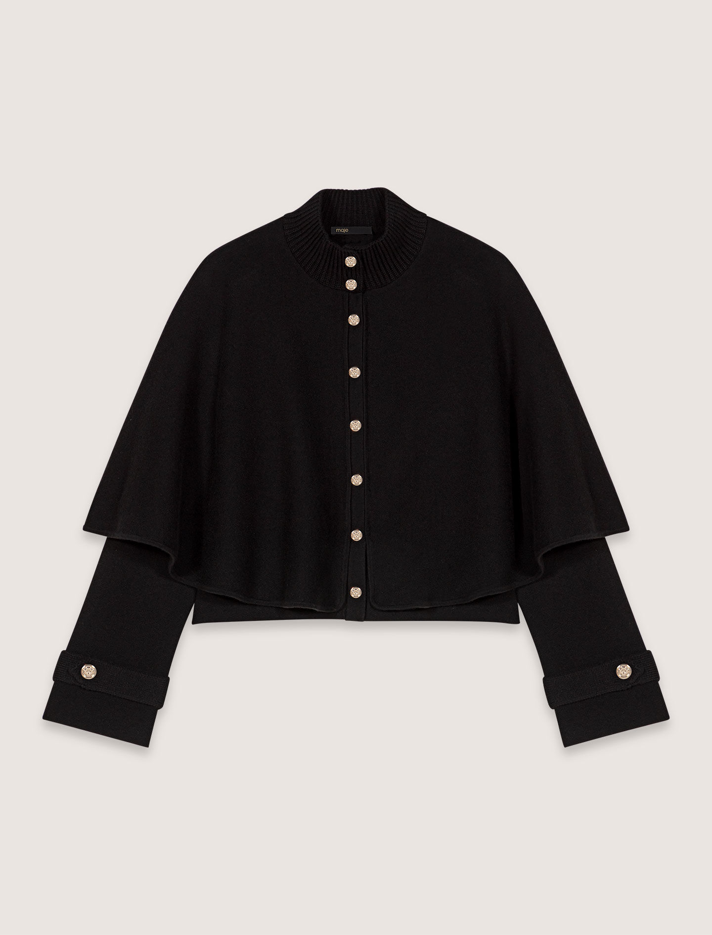 トップス 60's Gilison Black Acrylic Cardigan M Cardigan with buttons, Black - Sisley