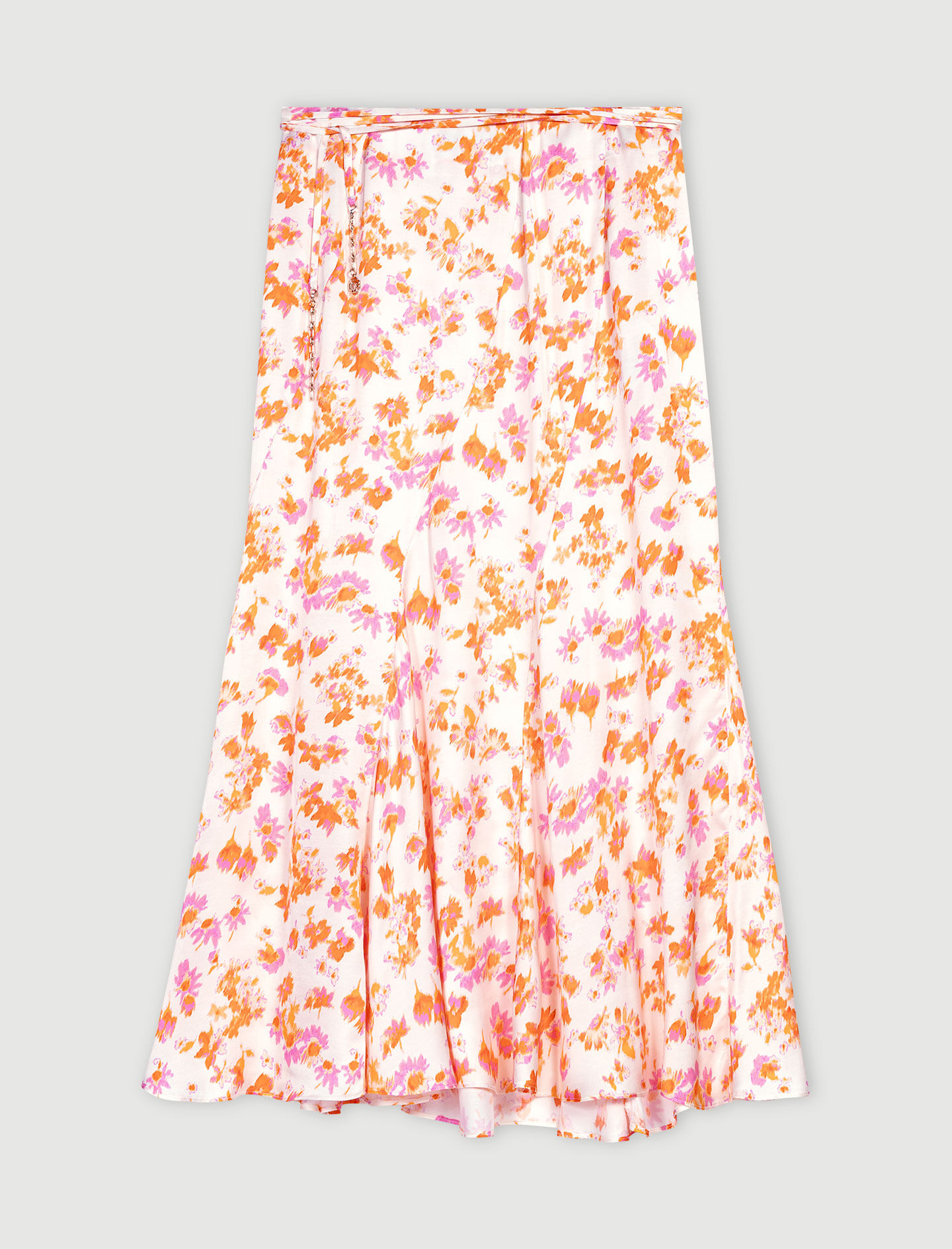 Satin-effect floral skirt Multicolor For Women | Maje