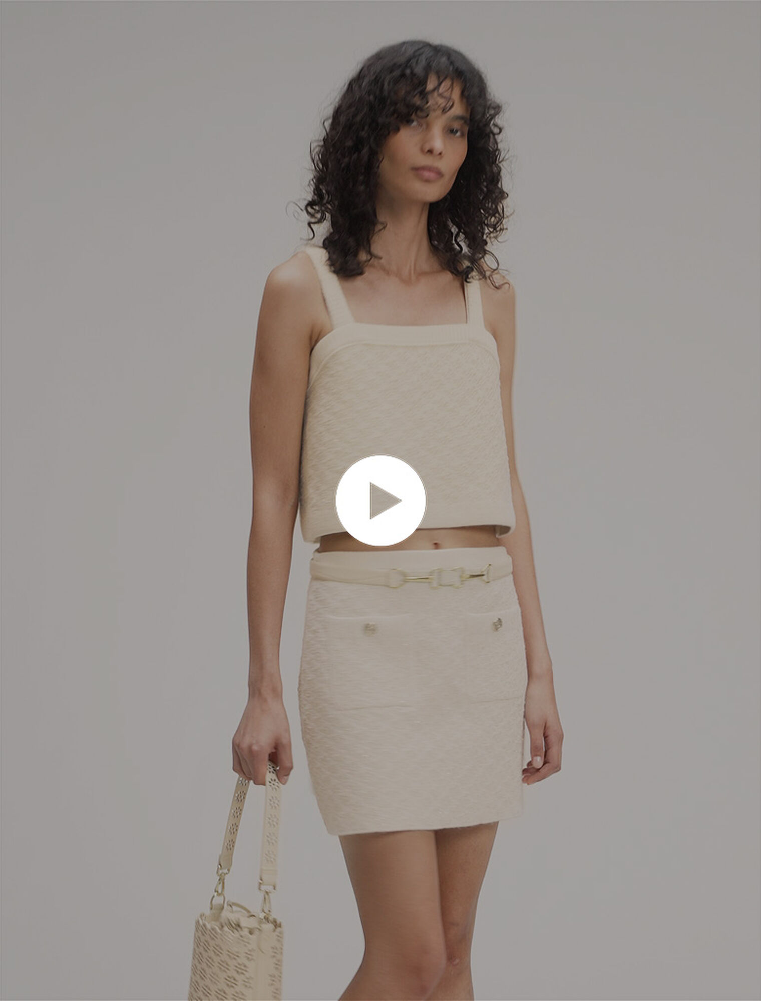 Jupe en maille effet tweed