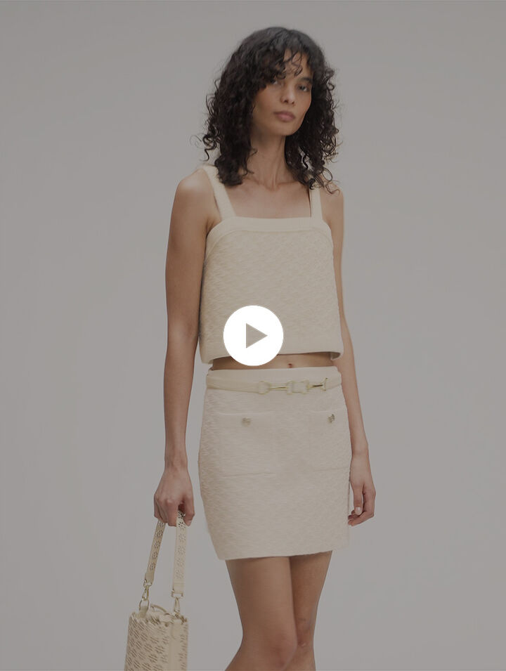 Jupe en maille effet tweed