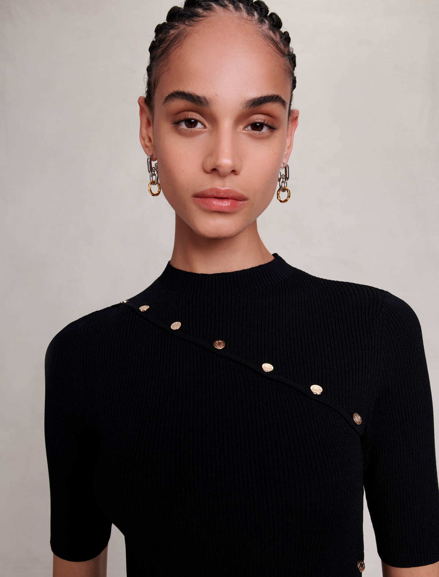Dress in ribbed knit