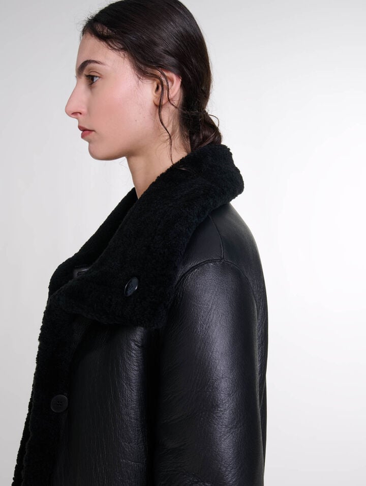 Manteau en cuir réversible