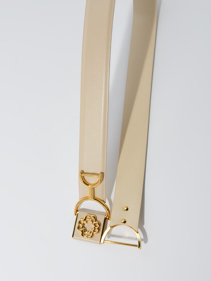 Ceinture en cuir lisse Clover