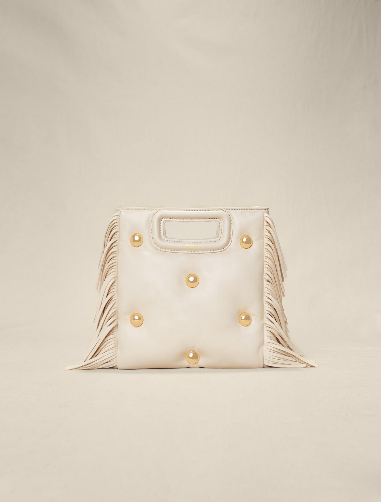Leather M bag padded with studs