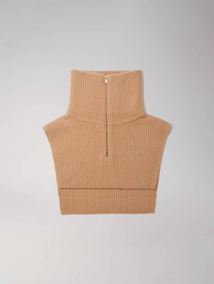 Col zippé en laine et cachemire