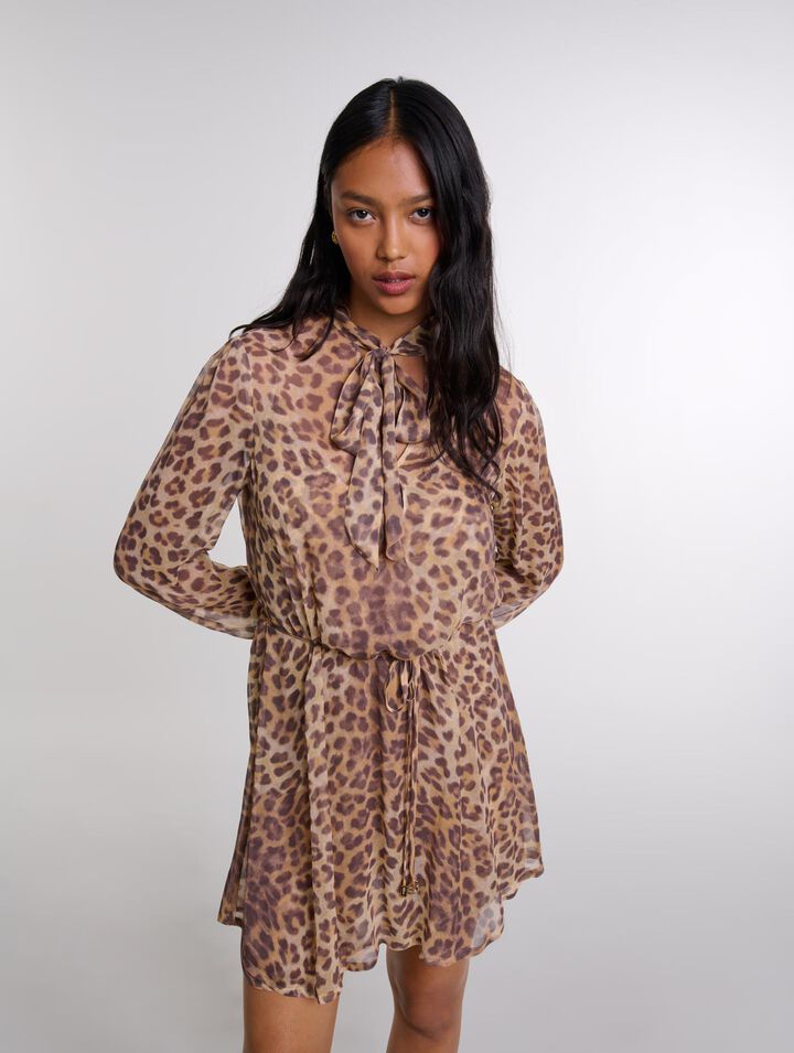Leopard-print short dress