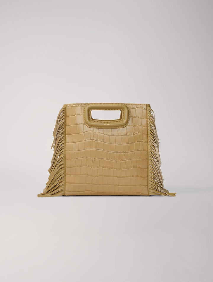 Sac M en cuir effet croco