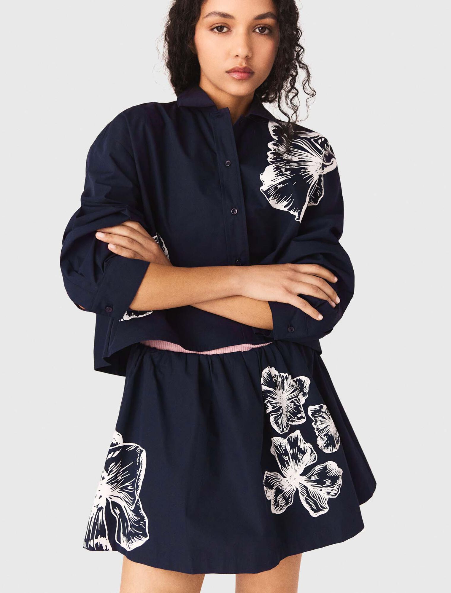 Cropped cotton shirt