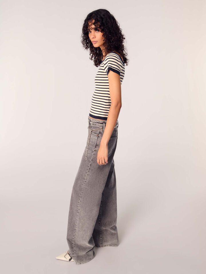 Jean large à ceinture maillons