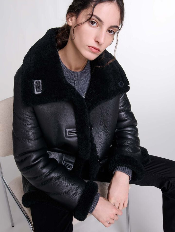 Manteau en cuir réversible