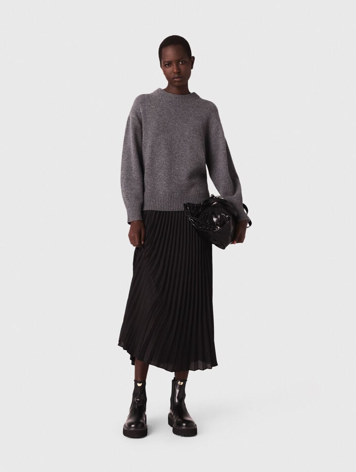 Dual-material maxi dress