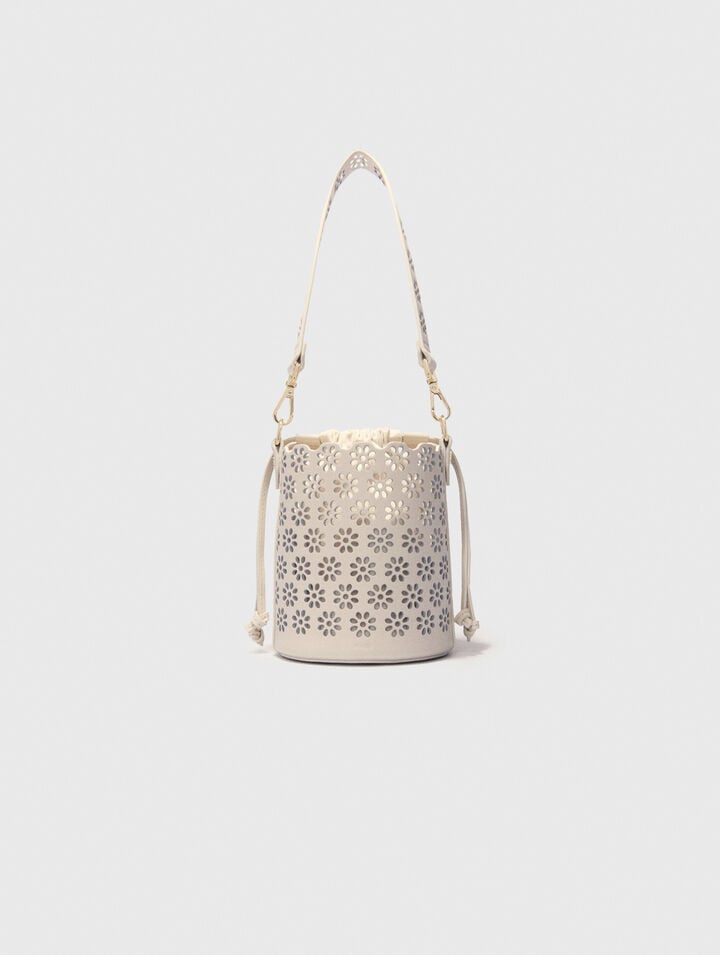Sac seau en cuir perforé