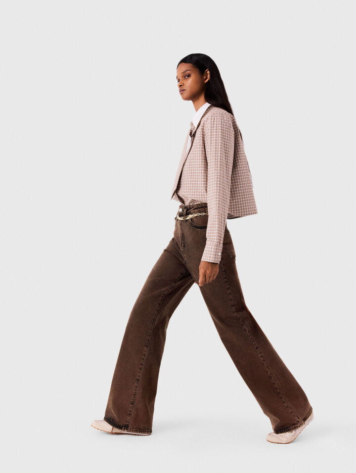 Jean bootcut avec cha&icirc;ne
