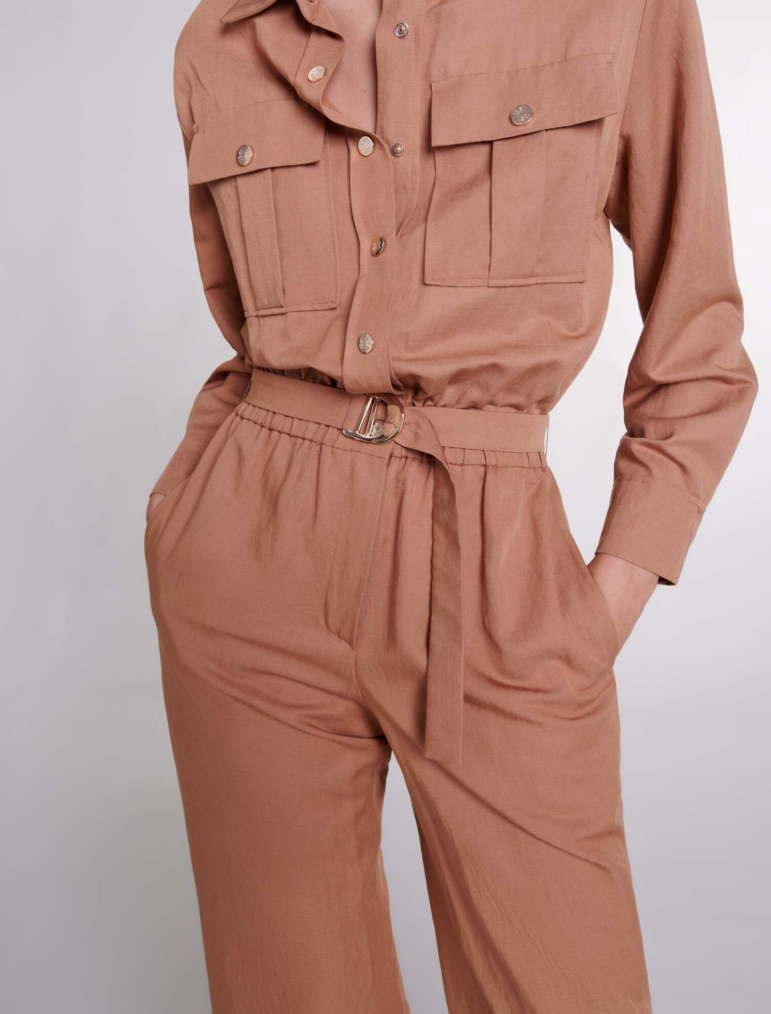 Linen blend trouser suit