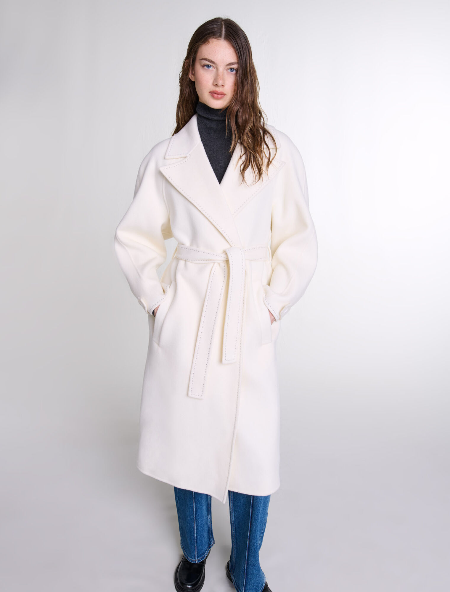 Manteau mi-long double face