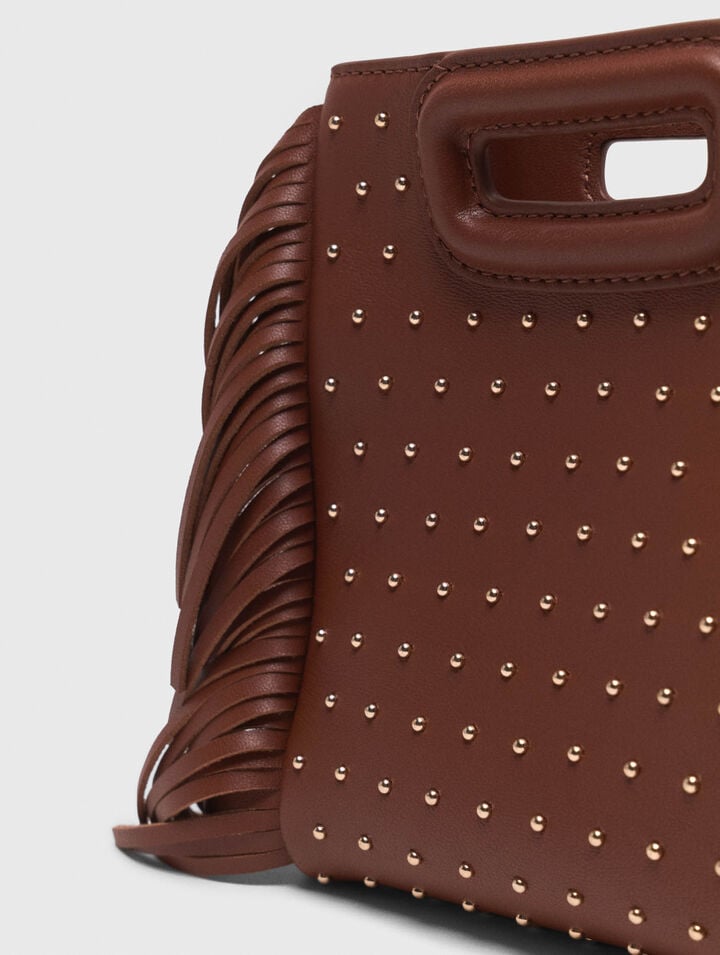 Sac M mini en cuir et studs
