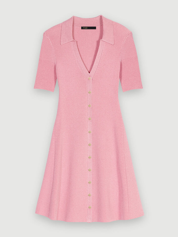 Robe en maille côtelée scintillante