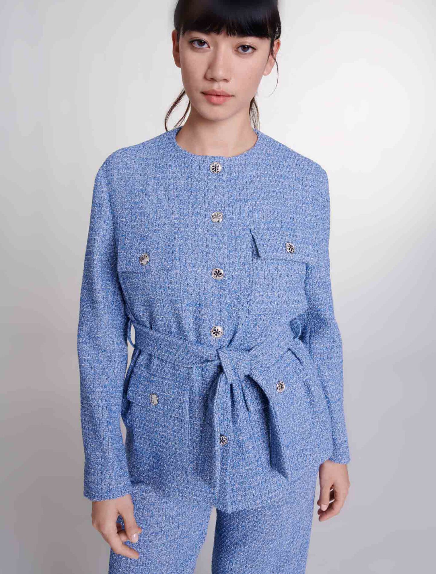 Veste ceinturée en tweed