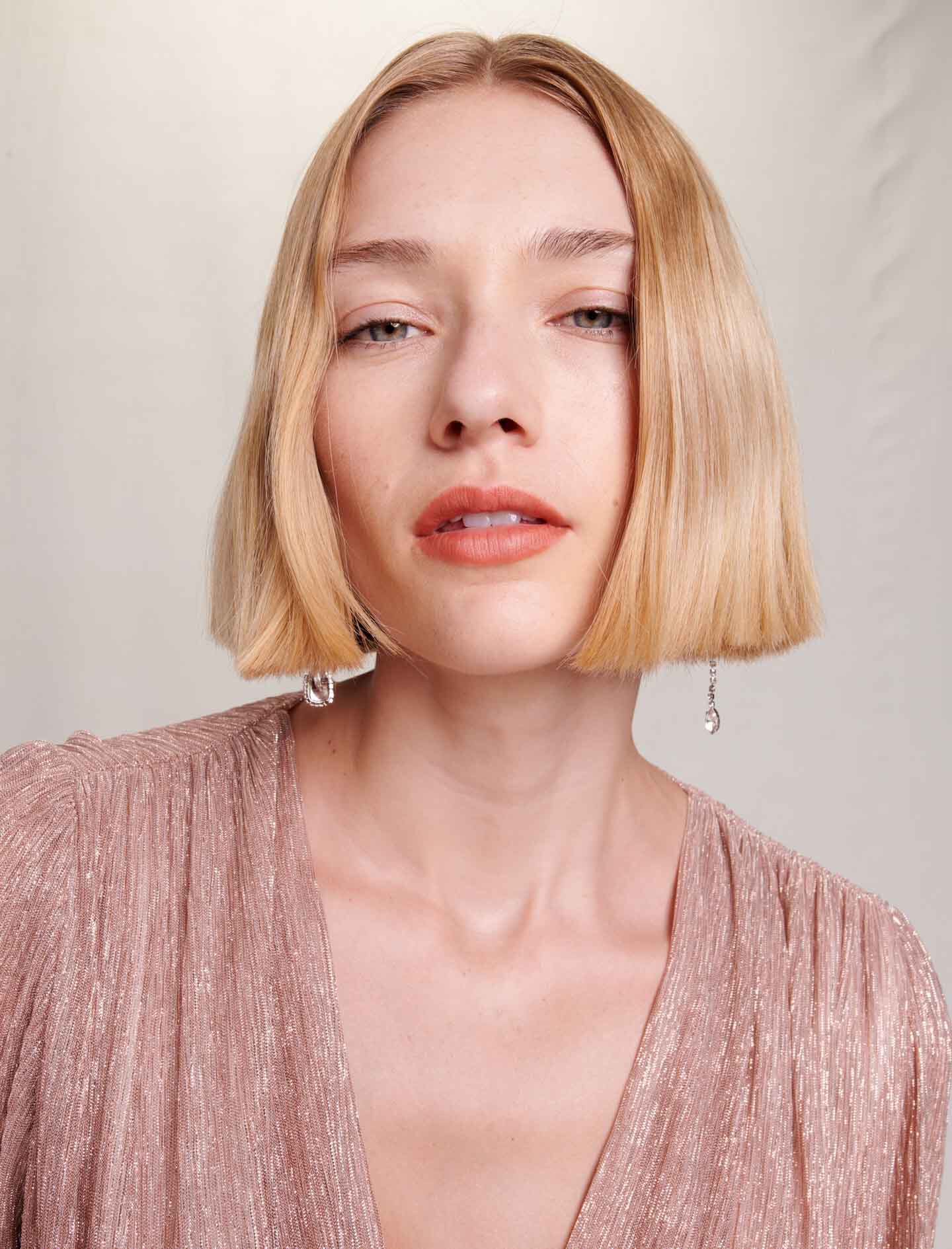 Maje robe rose poudre 2025