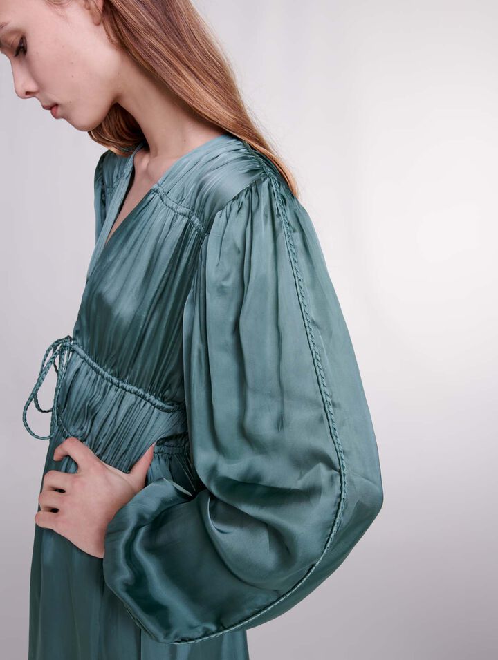 Robe longue satinée