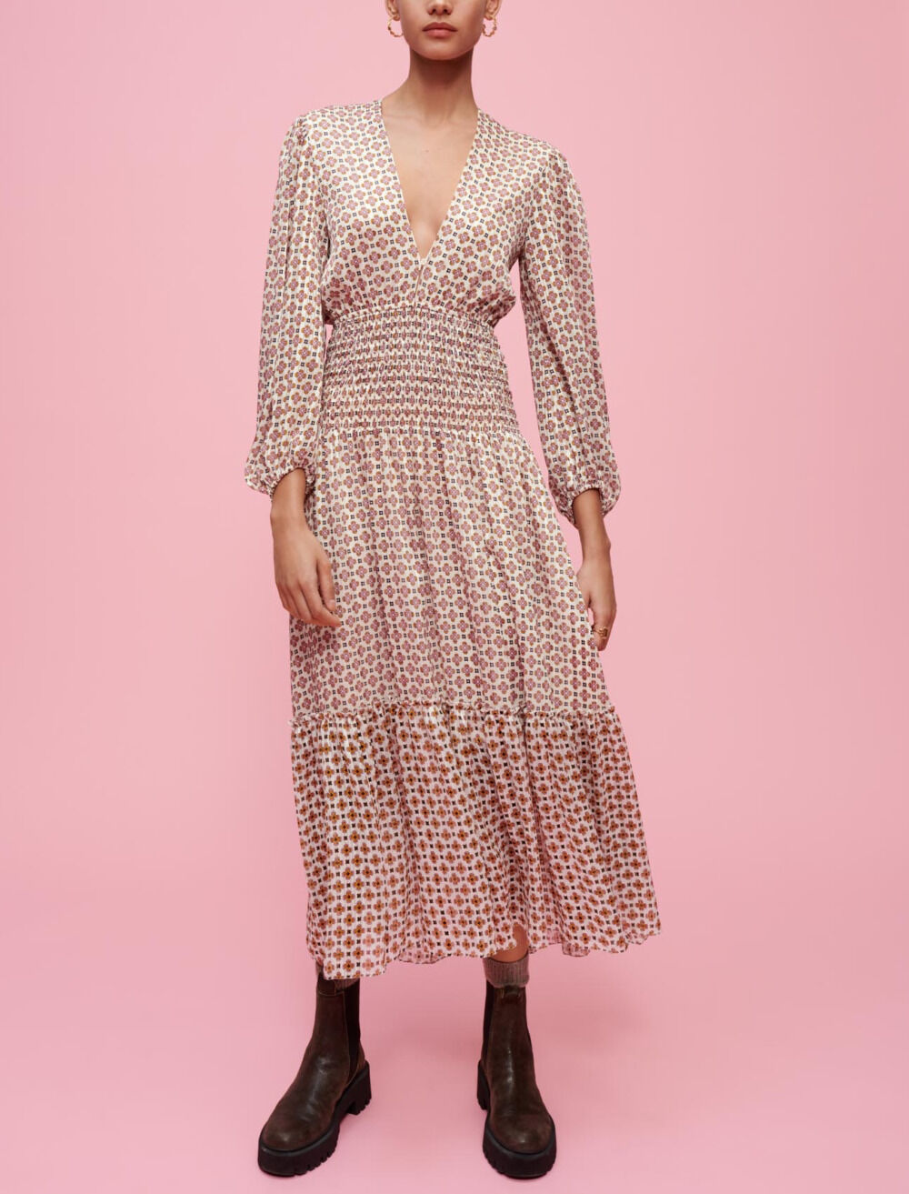 Robe en mousseline imprimee pour femme Maje
