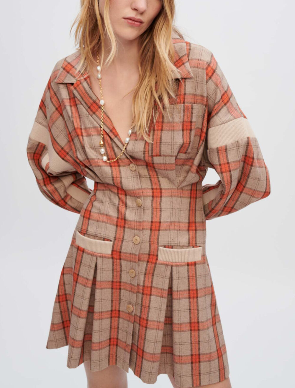 Maje robe carreaux cheap