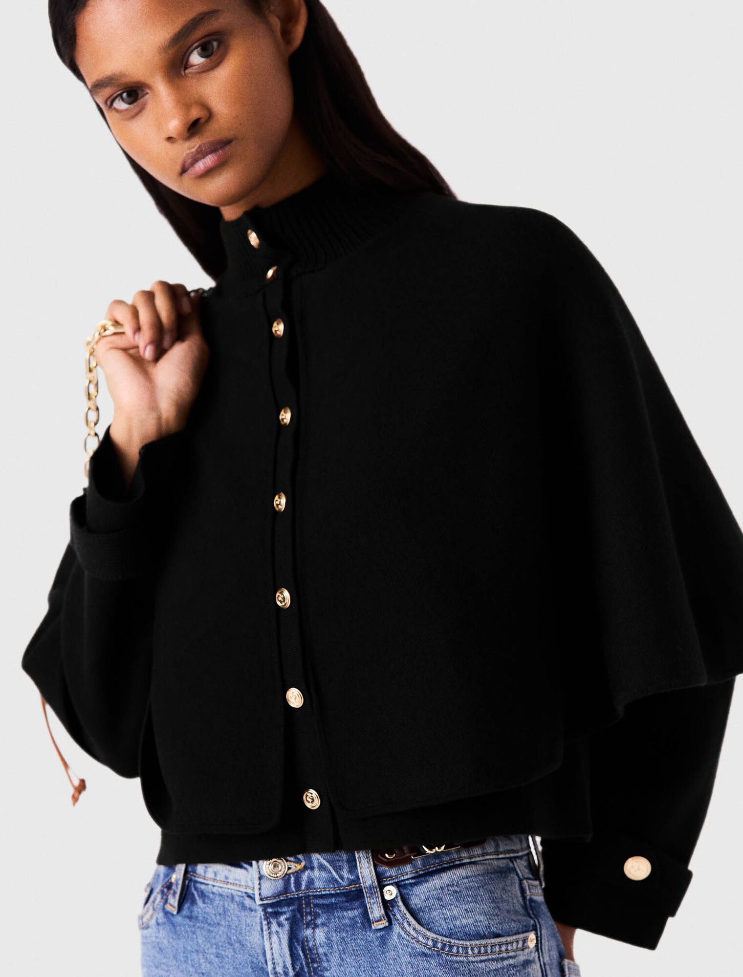 Cape-effect cardigan