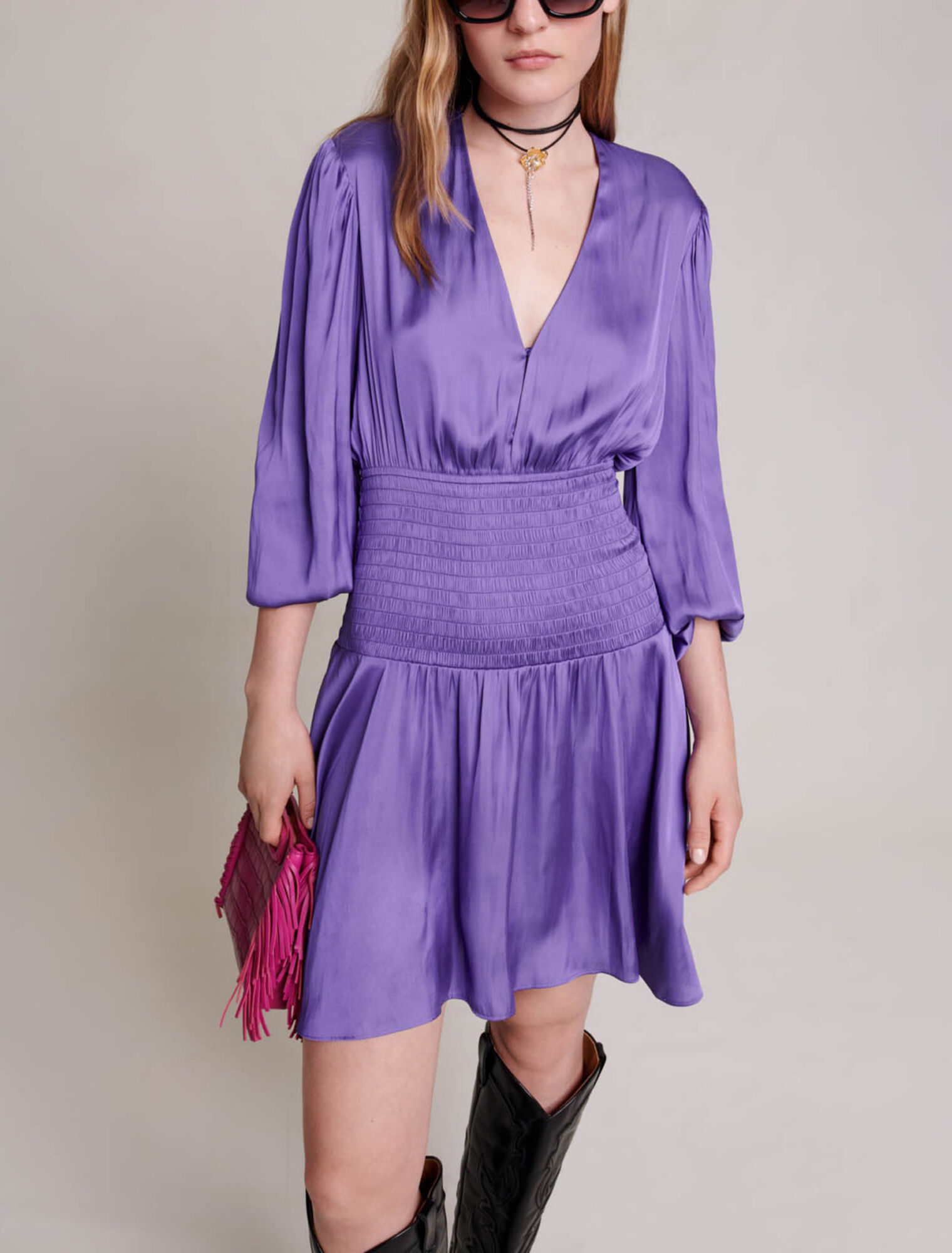 Short satin dress
