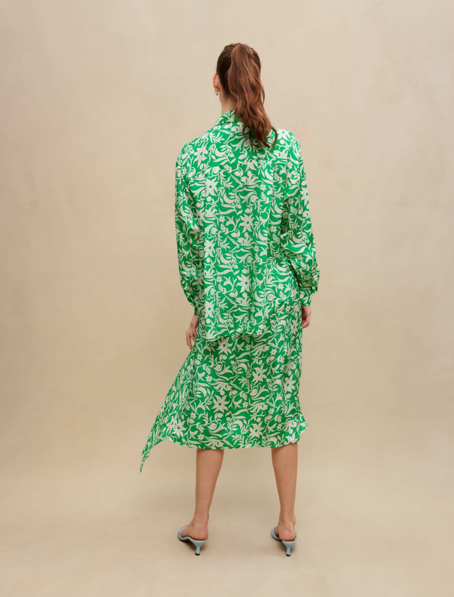 Chemise satinée imprimée