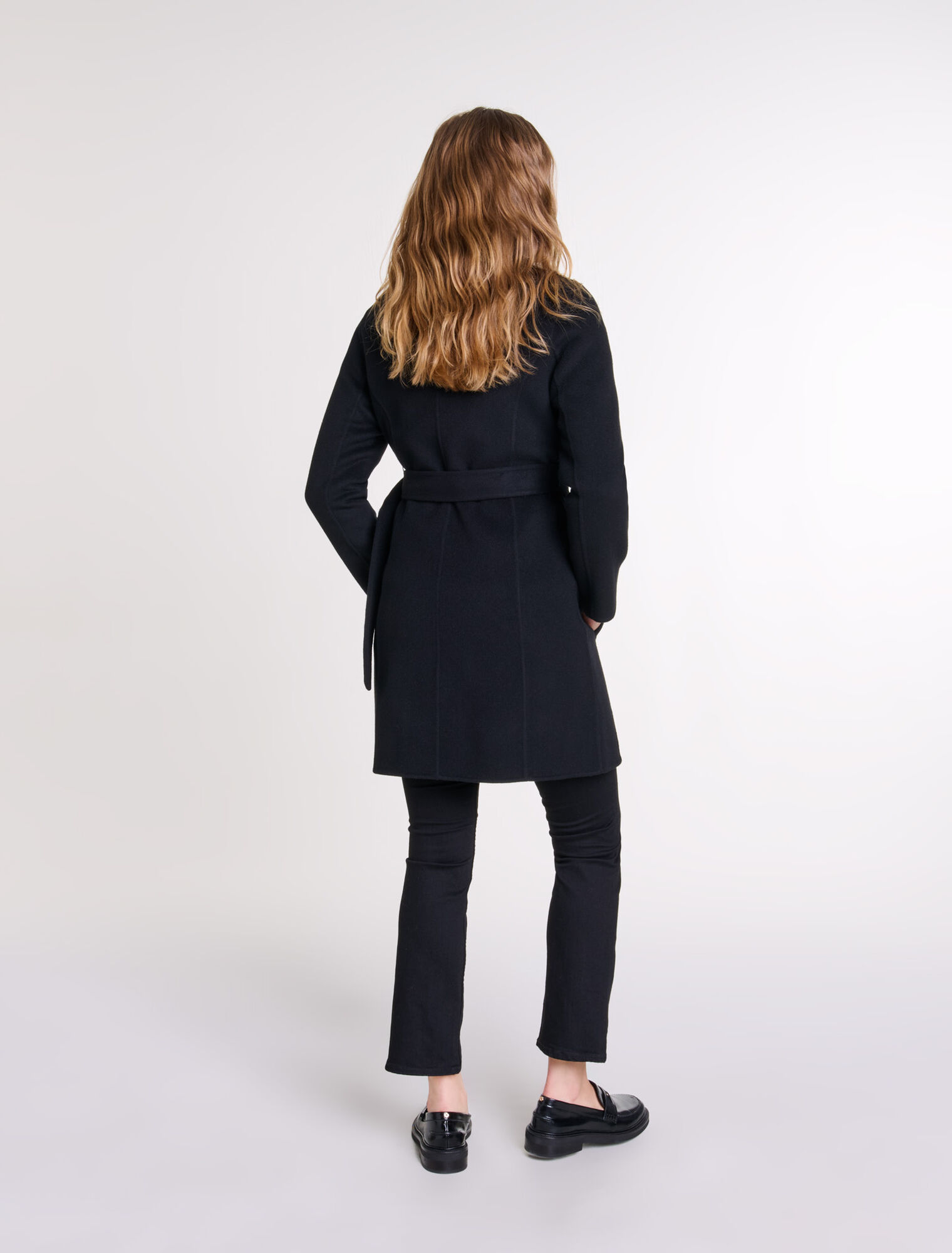 Belted mid-length coat
