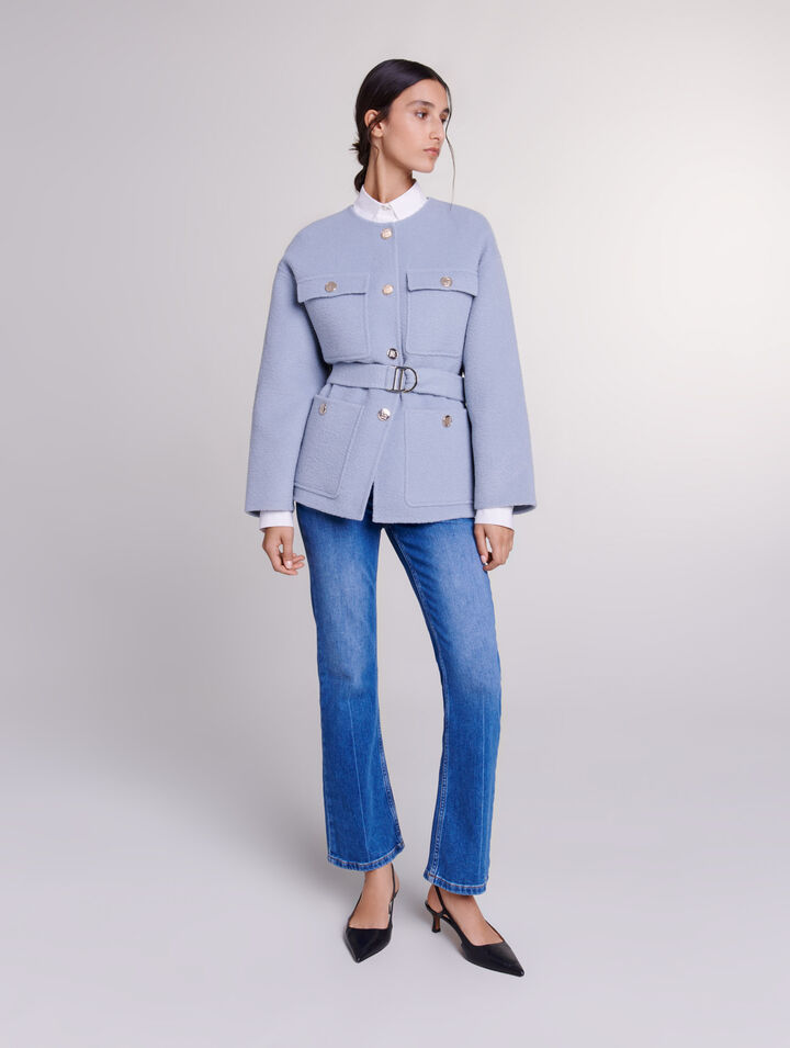 Manteau court ceinturé
