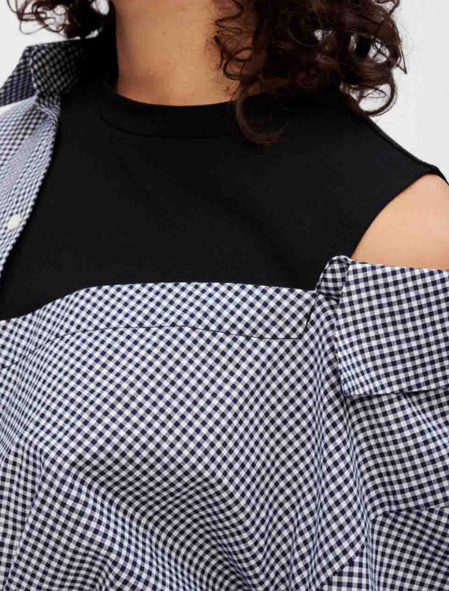 Robe chemise trompe-l'œil à carreaux