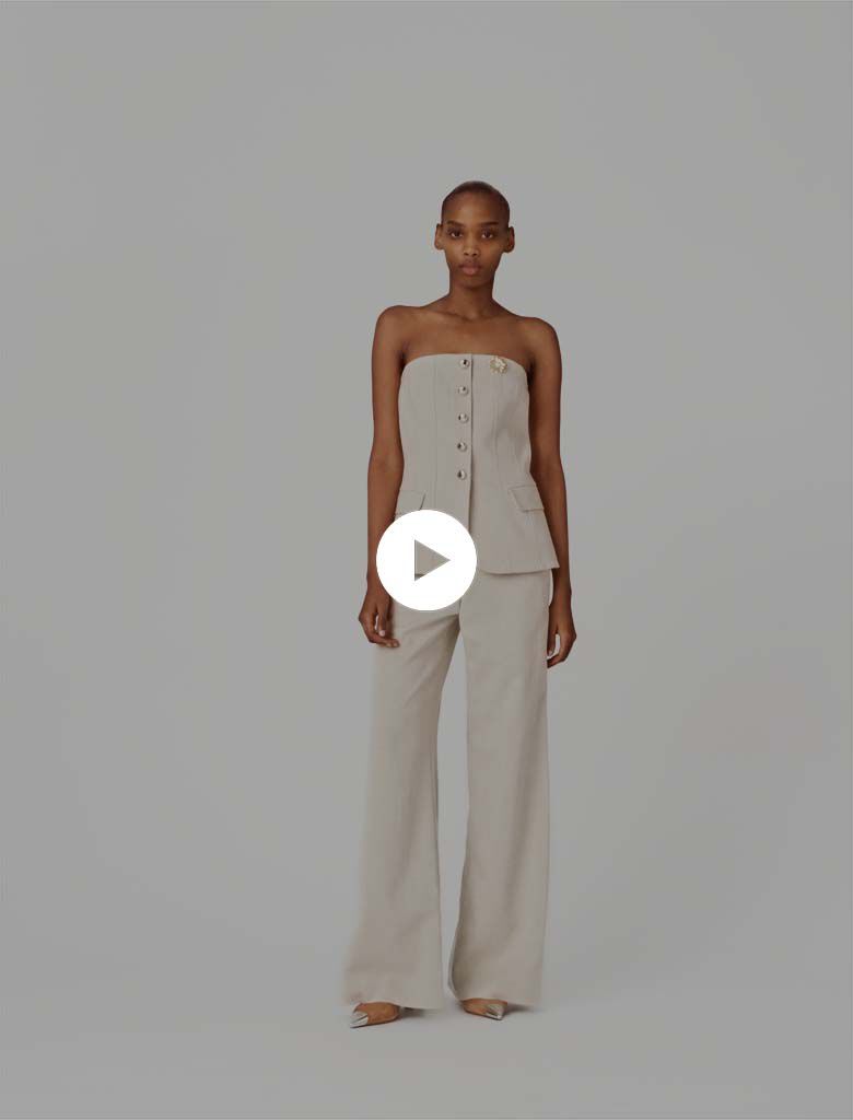 Tailored bustier top Natural For Women | Maje