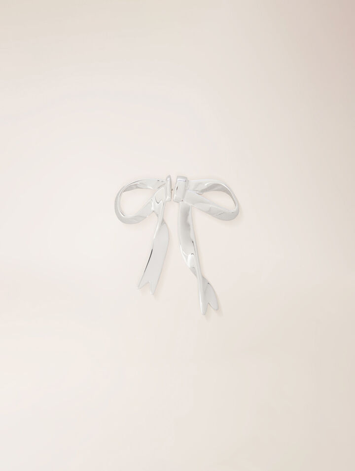 Boucle d'oreille nœud argentée