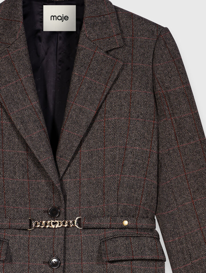 Veste de tailleur avec ceinture