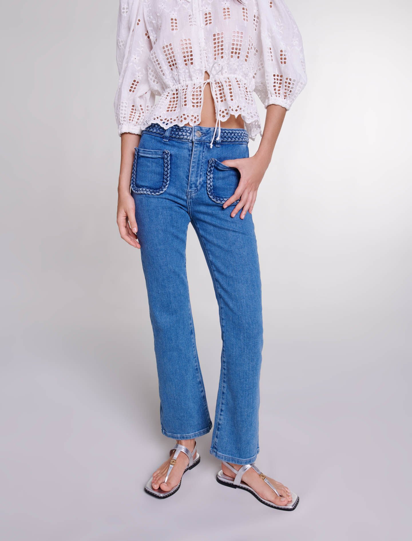 珍しい Mid-rise jeans Maje | Women For Blue ロンパース・カバーオール