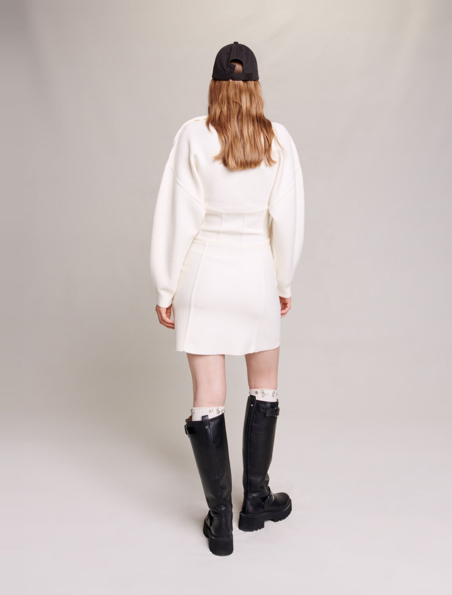 Corset-effect jumper dress