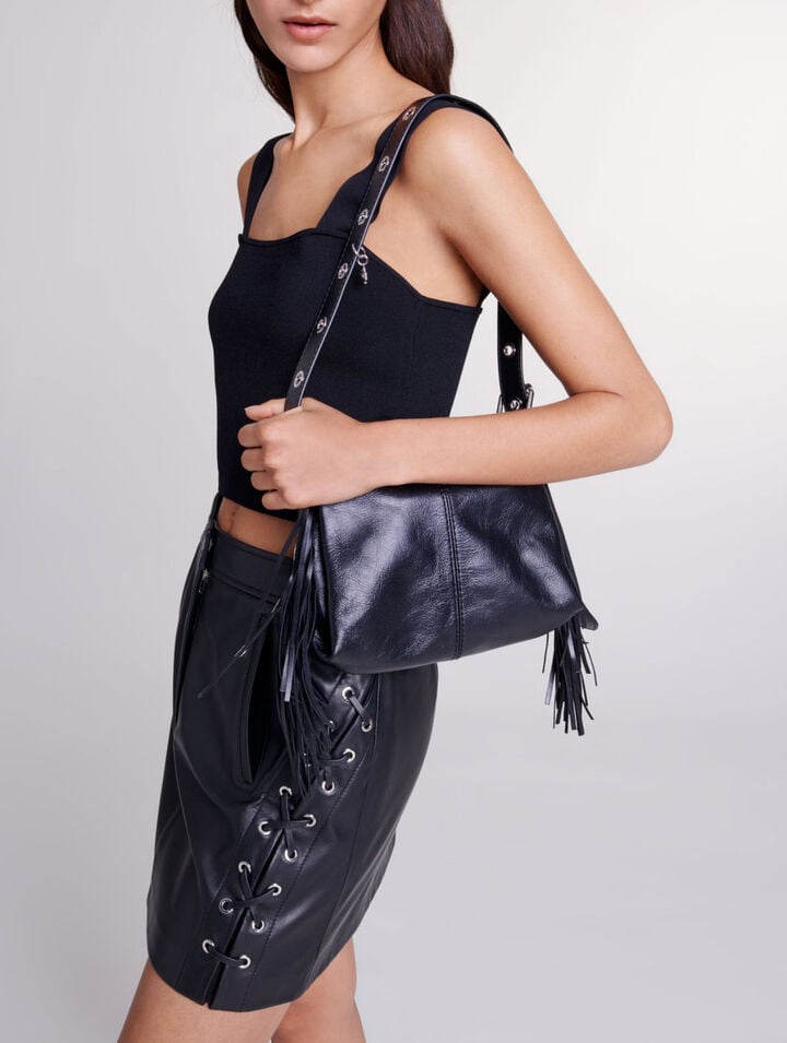 Jupe courte en cuir