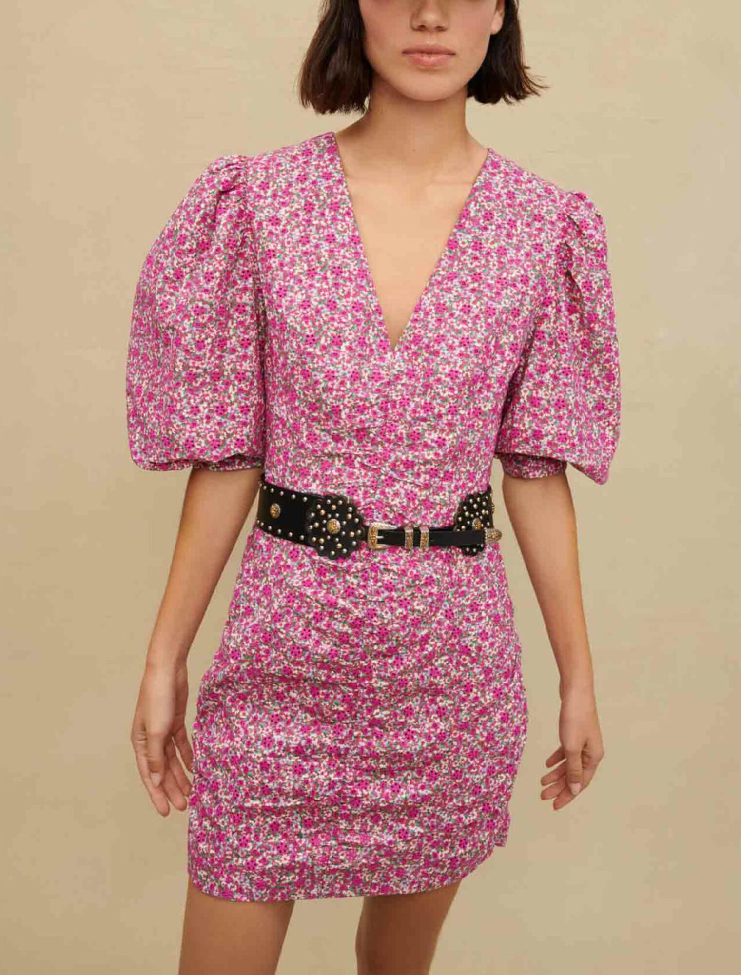Floral print short dress