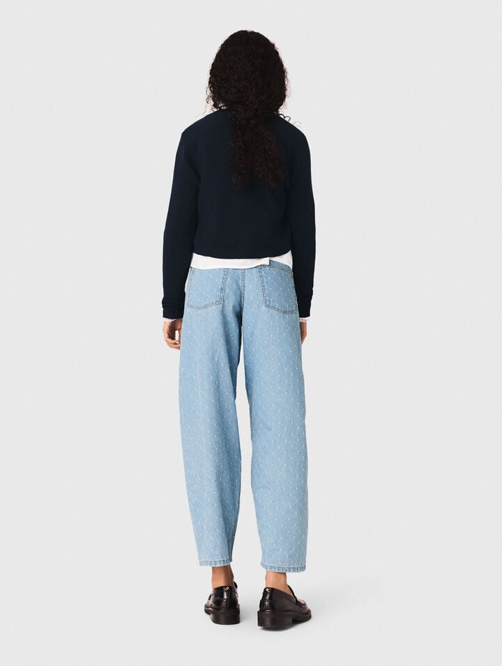 Jewelled bow-button cardigan