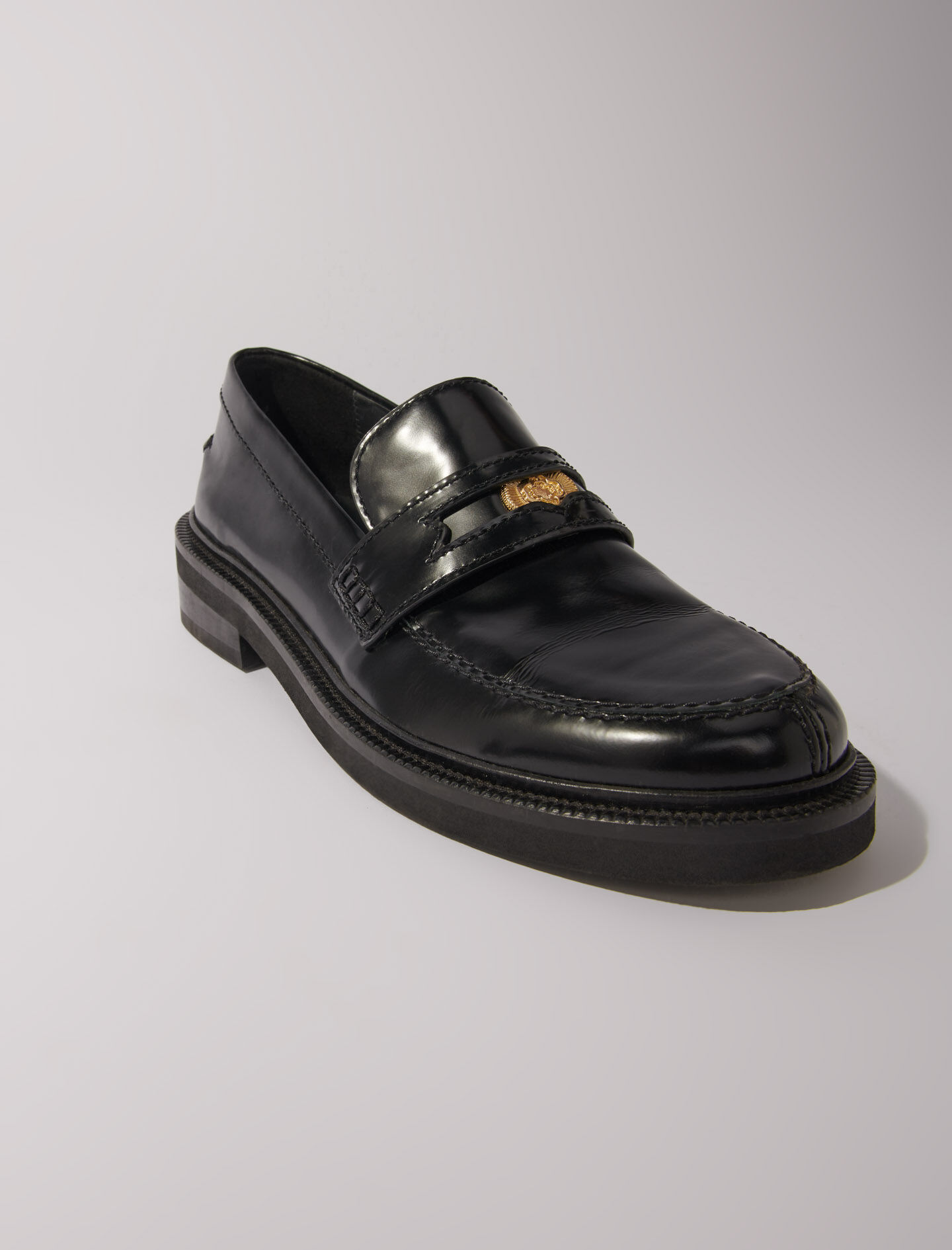 Leather loafers Black / Gray For Women | Maje