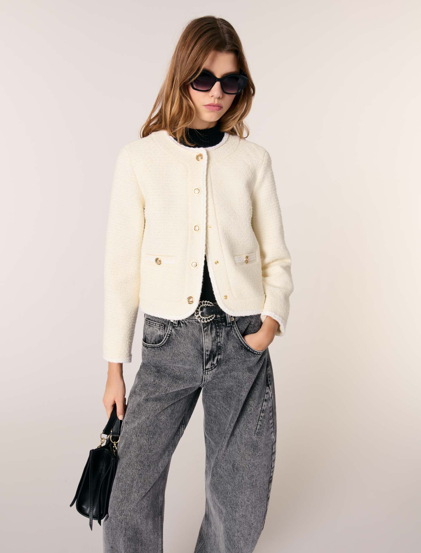 【BAUbyBrideAndYou】MAEVE Notched Collar Cropped Tweed Set Plan your wedding with bride and you