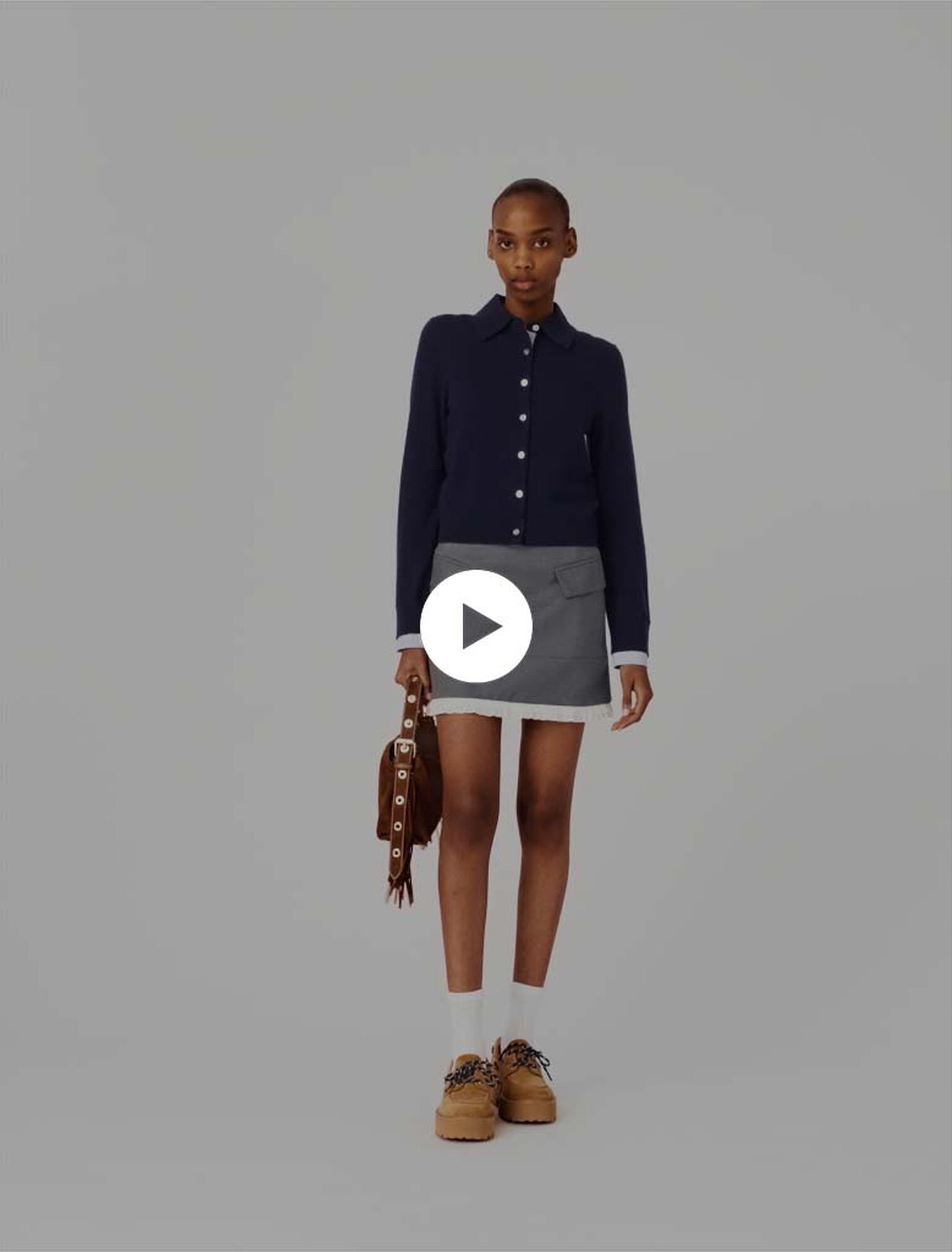 A-line poplin skirt with ruffle