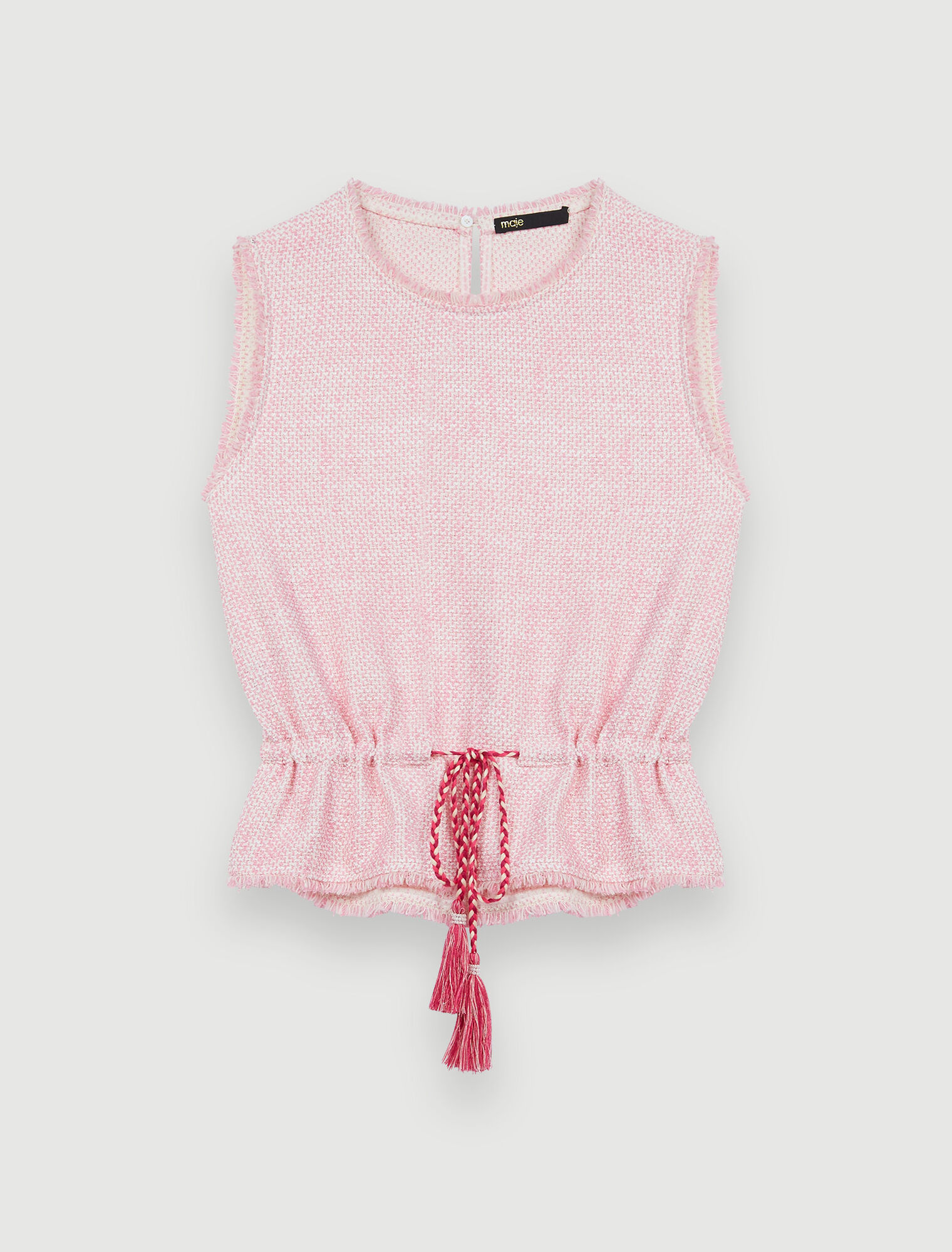 Top sans manches en tweed